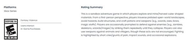 (출처: 미국 ESRB 사이트)