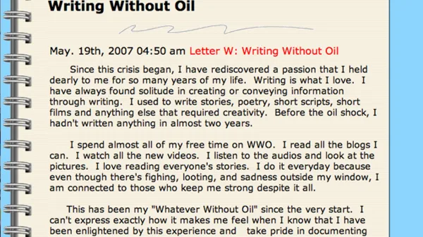 석유 없는 세상(World Without Oil) 플레이어 youporkchop의 라이브저널 게시글